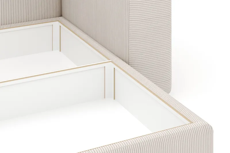 Hagblom 4-paikkainen Käännettävä Divaanisohva 320 cm Säilytystilalla Manchesterkankaasta - Beige - Huonekalut - Sohva - Divaanisohva