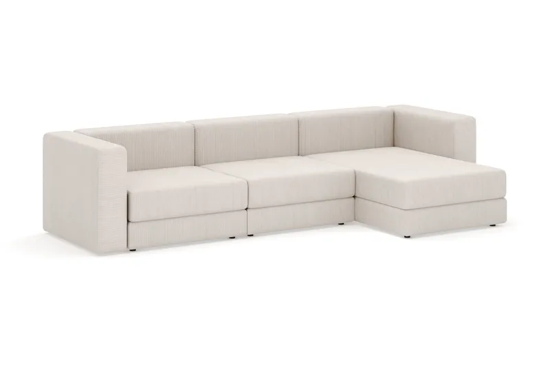 Hagblom 4-paikkainen Käännettävä Divaanisohva 320 cm Säilytystilalla Manchesterkankaasta - Beige - Huonekalut - Sohva - Divaanisohva