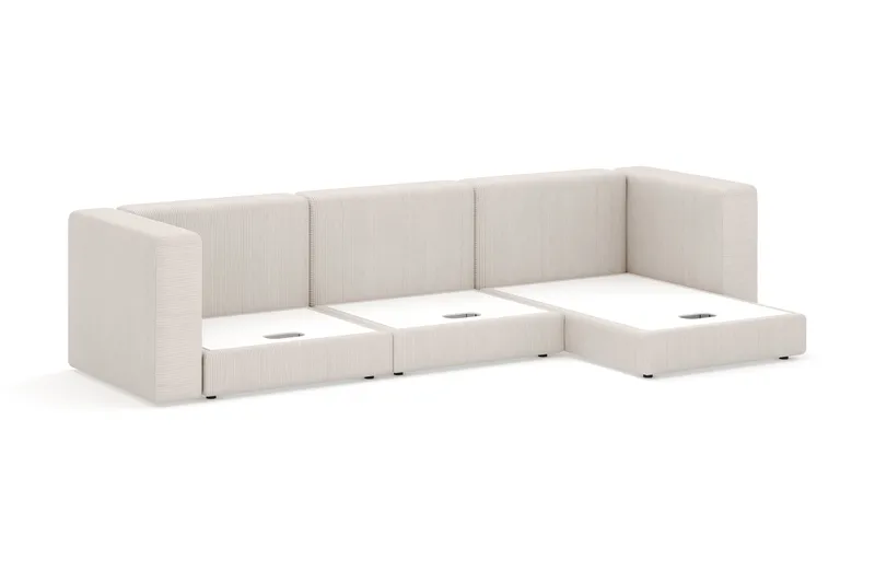 Hagblom 4-paikkainen Käännettävä Divaanisohva 320 cm Säilytystilalla Manchesterkankaasta - Beige - Huonekalut - Sohva - Divaanisohva