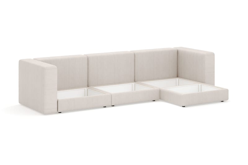 Hagblom 4-paikkainen Käännettävä Divaanisohva 320 cm Säilytystilalla Manchesterkankaasta - Beige - Huonekalut - Sohva - Divaanisohva