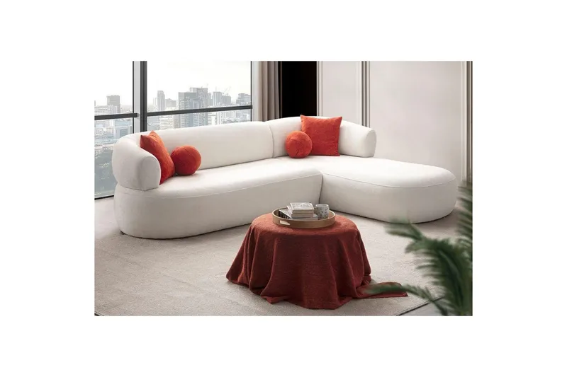 Kollumber Sohva divaanilla 3-istuttava - Valkoinen - Huonekalut - Sohva - Divaanisohva - 3 istuttava sohva divaanilla