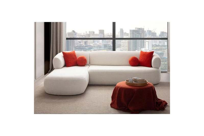 Kollumber Sohva divaanilla 3-istuttava - Valkoinen - Huonekalut - Sohva - Divaanisohva - 3 istuttava sohva divaanilla