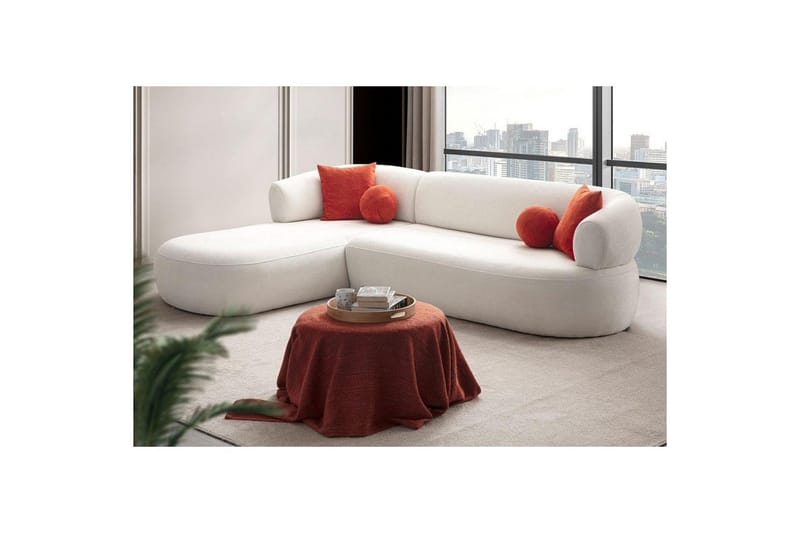 Kollumber Sohva divaanilla 3-istuttava - Valkoinen - Huonekalut - Sohva - Divaanisohva - 3 istuttava sohva divaanilla