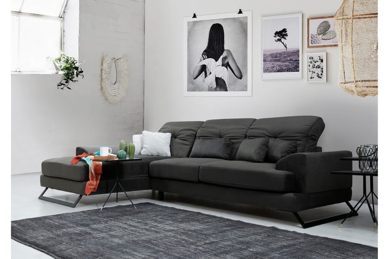 Kulmasohva Bosell Divaanilla Vasen - Musta - Huonekalut - Sohva - Divaanisohva