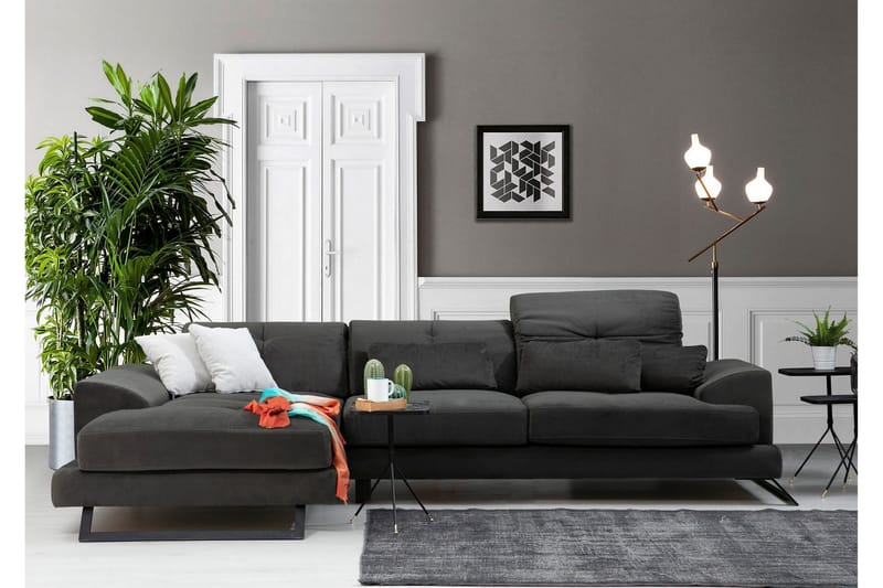 Kulmasohva Bosell Divaanilla Vasen - Musta - Huonekalut - Sohva - Divaanisohva