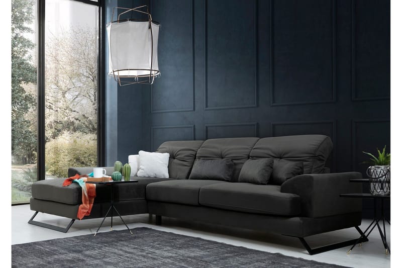 Kulmasohva Bosell Divaanilla Vasen - Musta - Huonekalut - Sohva - Divaanisohva