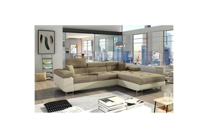 Kulmasohva Eltap Armando 289x85x203 cm - Berlin 03, Soft 33, beige, Oikea - Huonekalut - Sohva - Divaanisohva - 3 istuttava sohva divaanilla