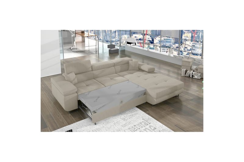Kulmasohva Eltap Armando 289x85x203 cm - Jarell 18, Vaalea beige, Oikea - Huonekalut - Sohva - Divaanisohva - 3 istuttava sohva divaanilla
