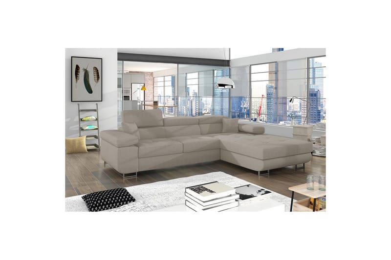 Kulmasohva Eltap Armando 289x85x203 cm - Jarell 20, Beige, Oikea - Huonekalut - Sohva - Divaanisohva - 3 istuttava sohva divaanilla
