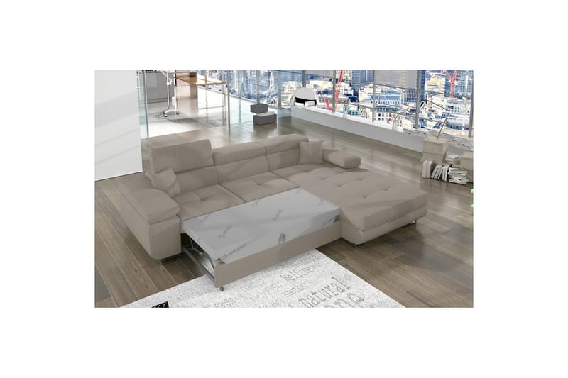 Kulmasohva Eltap Armando 289x85x203 cm - Jarell 20, Beige, Oikea - Huonekalut - Sohva - Divaanisohva - 3 istuttava sohva divaanilla
