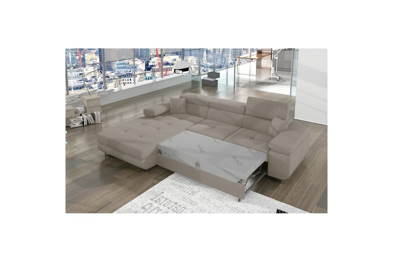 Kulmasohva Eltap Armando 289x85x203 cm - Jarell 20, Beige, Vasen - Huonekalut - Sohva - Divaanisohva - 3 istuttava sohva divaanilla
