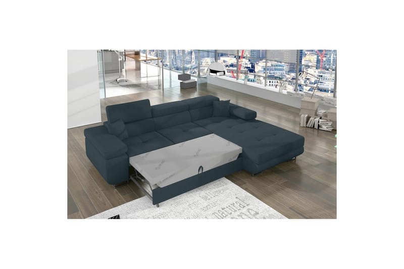 Kulmasohva Eltap Armando 289x85x203 cm - Jarell 38, Sininen, Oikea - Huonekalut - Sohva - Divaanisohva - 3 istuttava sohva divaanilla