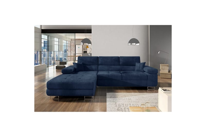 Kulmasohva Eltap Armando 289x85x203 cm - Kronos 09, Tummansininen, Vasen - Huonekalut - Sohva - Divaanisohva - 3 istuttava sohva divaanilla