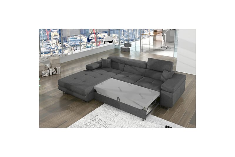 Kulmasohva Eltap Armando 289x85x203 cm - Sawana 21, Harmaa, Vasen - Huonekalut - Sohva - Divaanisohva - 3 istuttava sohva divaanilla