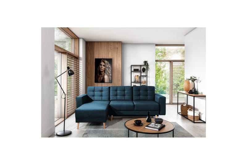 Kulmasohva Eltap Asgard L 248x93x162 cm - Monolith 77, Sininen - Huonekalut - Sohva - Divaanisohva - 3 istuttava sohva divaanilla