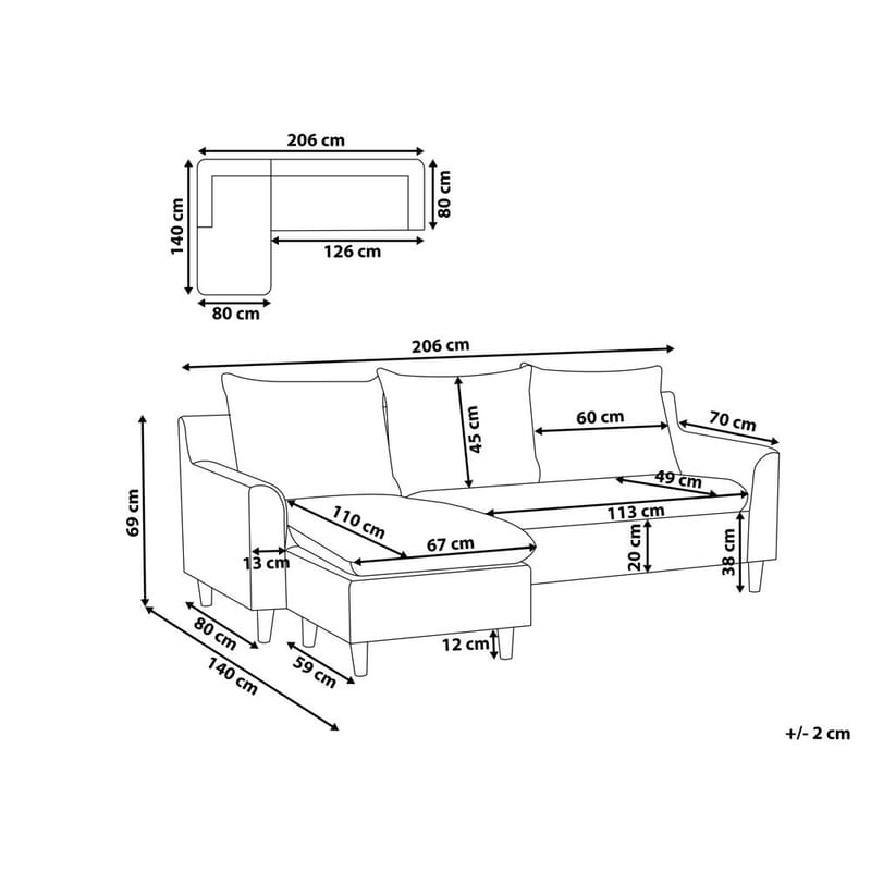 Kulmasohva Elvenes - Vihreä, tumma puu/Oikeakätinen - Huonekalut - Sohva - Kulmasohva - Kulmadivaanisohva