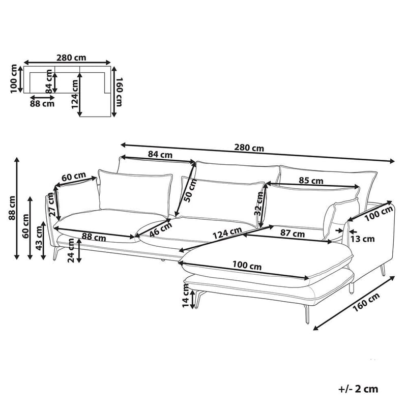 Kulmasohva Gallo - Vasemmanpuoleinen - Huonekalut - Sohva - Kulmasohva - Kulmadivaanisohva