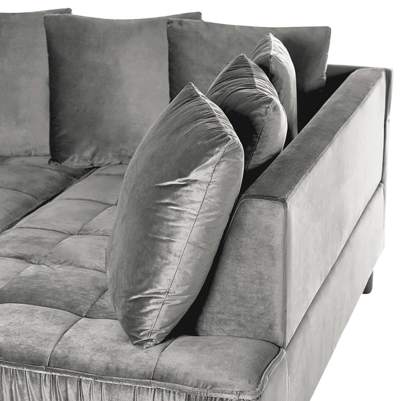 Kulmasohva Grena - Harmaa, Tumma puu - Huonekalut - Sohva - Kulmasohva - Howard-kulmasohva