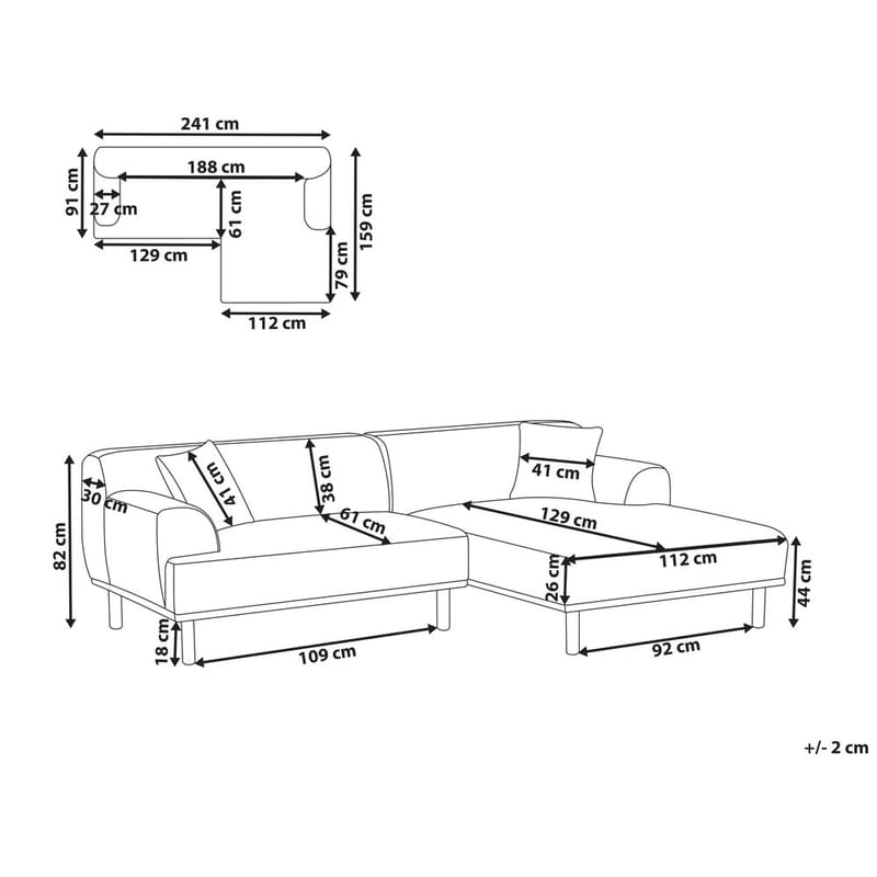 Kulmasohva Holt - Taupe, ruskea/Polyesteri - Huonekalut - Sohva - Kulmasohva