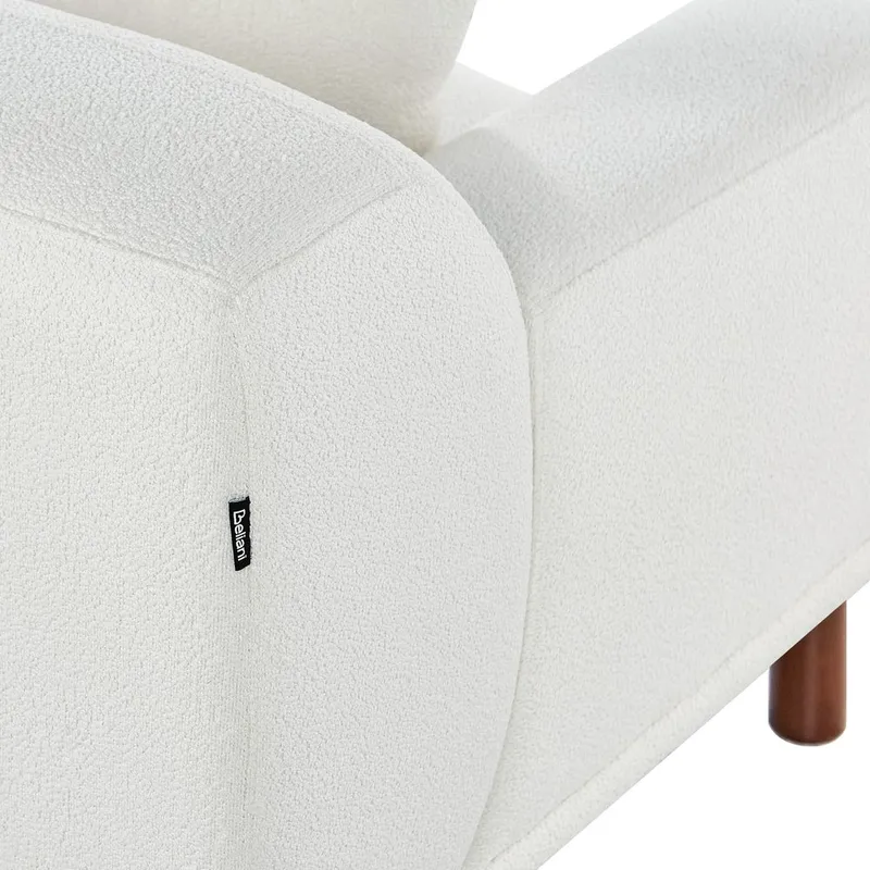 Kulmasohva Holt - Valkoinen, Ruskea/Bouclé - Huonekalut - Sohva - Kulmasohva - Kulmadivaanisohva