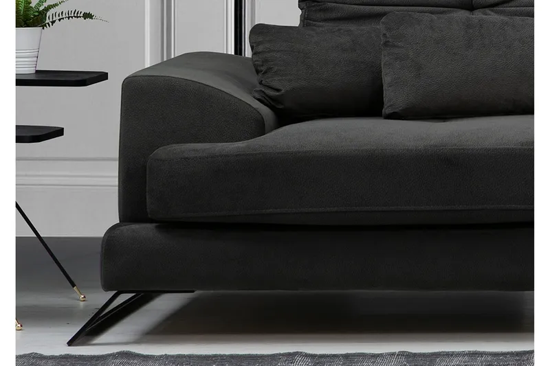 Kulmasohva Janavia Divaanilla Oikea - Musta - Huonekalut - Sohva - Divaanisohva