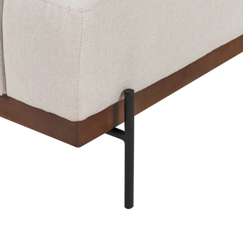 Kulmasohva Mariferd - Beige, musta, tumma puu/Vasemmanpuoleinen - Huonekalut - Sohva - Kulmasohva - Kulmadivaanisohva