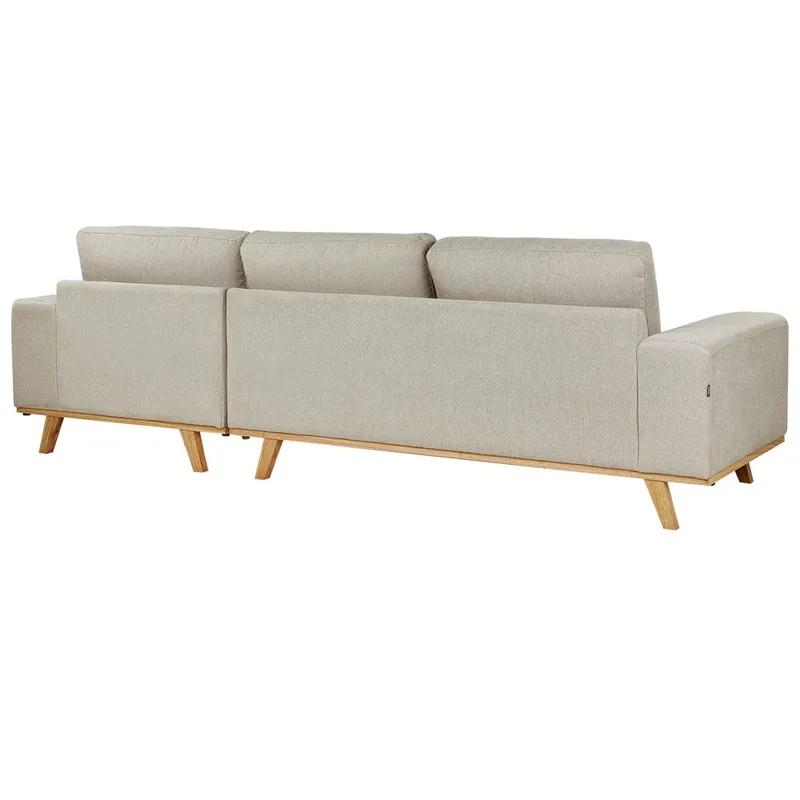 Kulmasohva Nora - Beige, vaalea puu/vasenkätinen - Huonekalut - Sohva - Kulmasohva - Kulmadivaanisohva