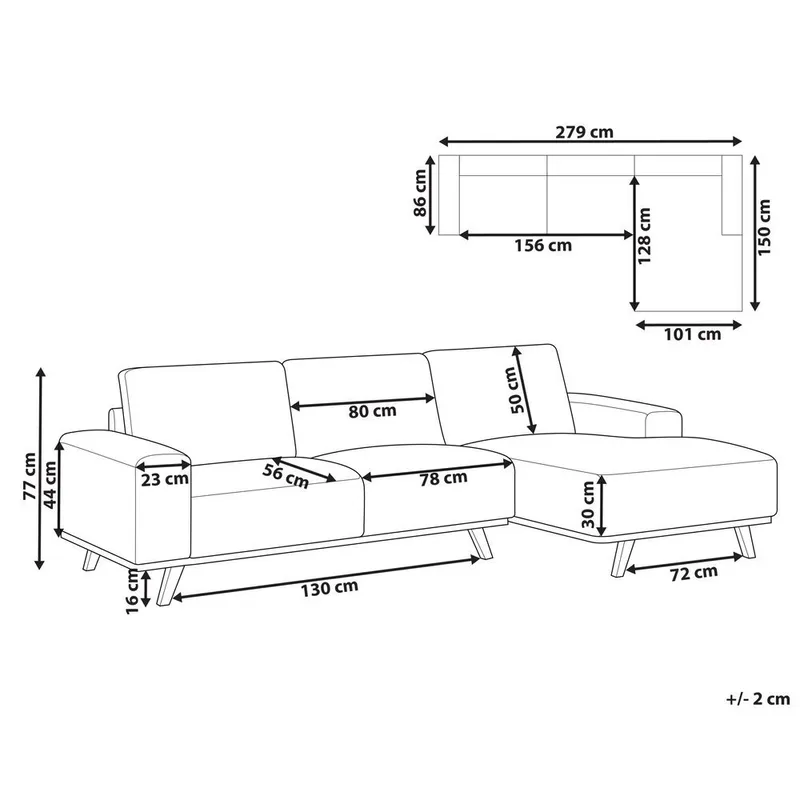 Kulmasohva Nora - Beige, vaalea puu/vasenkätinen - Huonekalut - Sohva - Kulmasohva - Kulmadivaanisohva