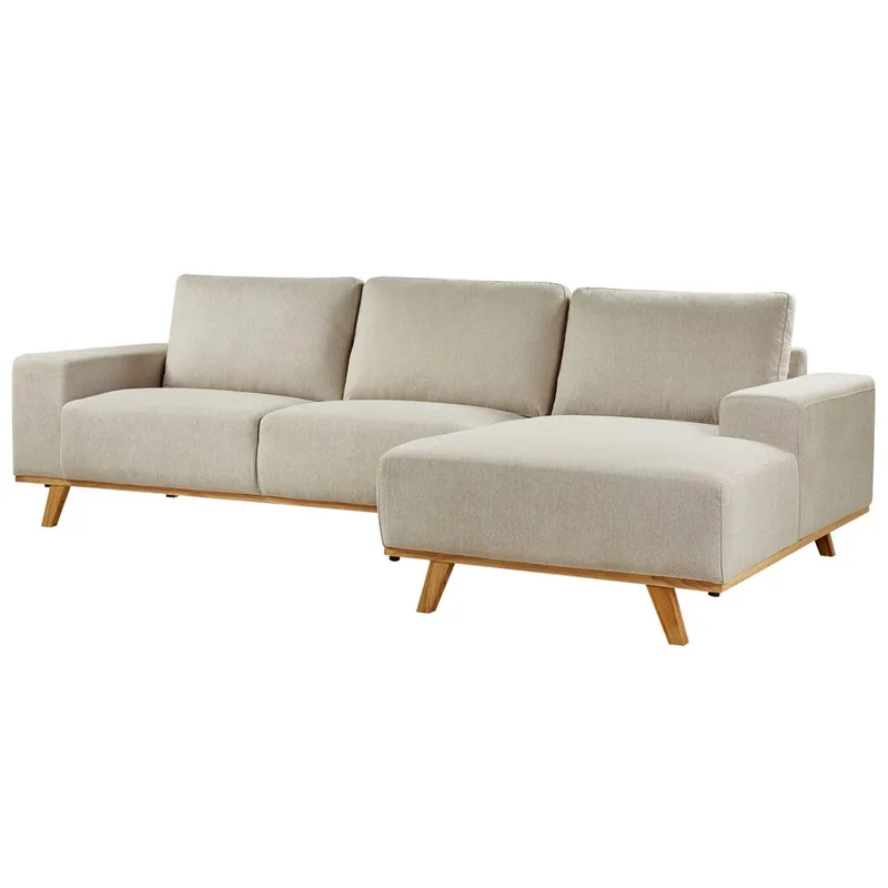 Kulmasohva Nora - Beige, vaalea puu/vasenkätinen - Huonekalut - Sohva - Kulmasohva - Kulmadivaanisohva