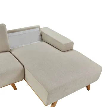 Kulmasohva Nora - Beige - Huonekalut - Sohva - Divaanisohva - 3 istuttava sohva divaanilla