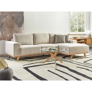Kulmasohva Nora - Beige - Huonekalut - Sohva - Divaanisohva - 3 istuttava sohva divaanilla