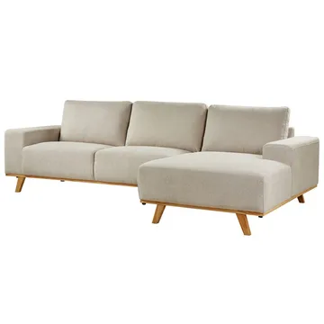 Kulmasohva Nora - Beige - Huonekalut - Sohva - Divaanisohva - 3 istuttava sohva divaanilla