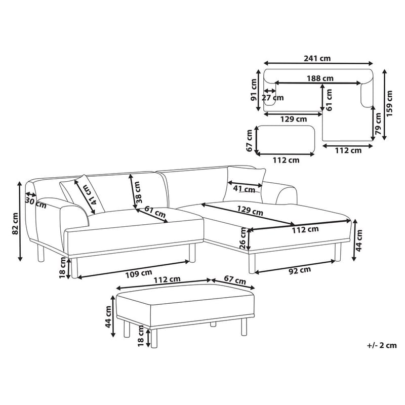 Kulmasohva rahilla Holt - Beige, ruskea/polyesteri - Huonekalut - Sohva - Kulmasohva - Kulmadivaanisohva