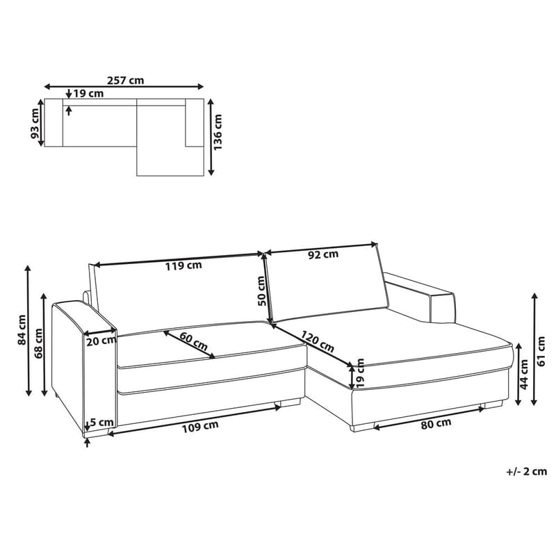 Kulmasohva Renders - Valkoinen, Musta - Huonekalut - Sohva - Kulmasohva