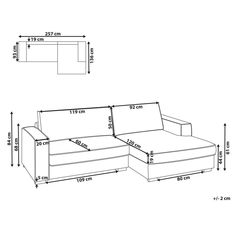 Kulmasohva Renders - Valkoinen, Musta - Huonekalut - Sohva - Kulmasohva - Kulmadivaanisohva
