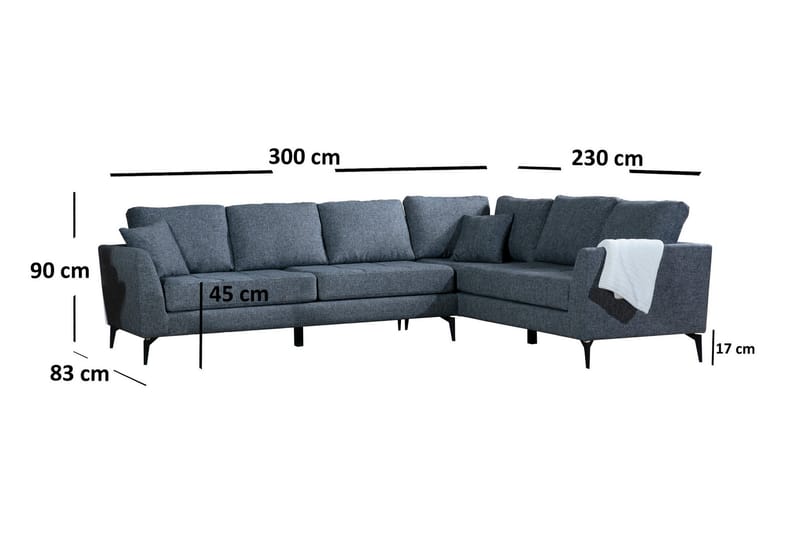 Kulmasohva Rodenas Divaanilla Oikea - Harmaa - Huonekalut - Sohva - Divaanisohva