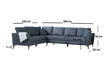 Kulmasohva Scharlene Divaanilla Vasen - Harmaa - Huonekalut - Sohva - Kulmasohva