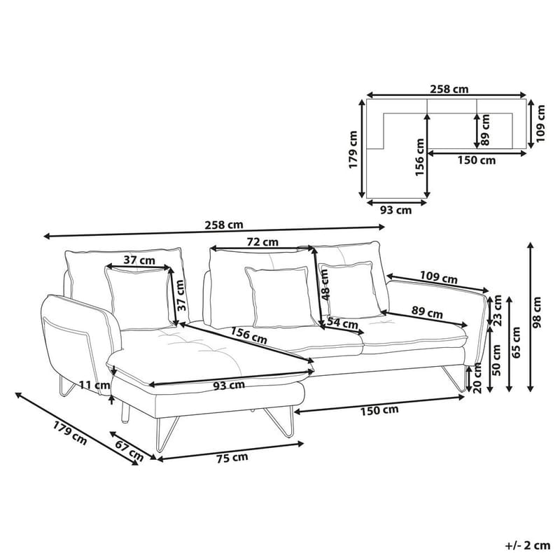 Kulmasohva Sersan - Oikeakätinen - Huonekalut - Sohva - Kulmasohva - Kulmadivaanisohva