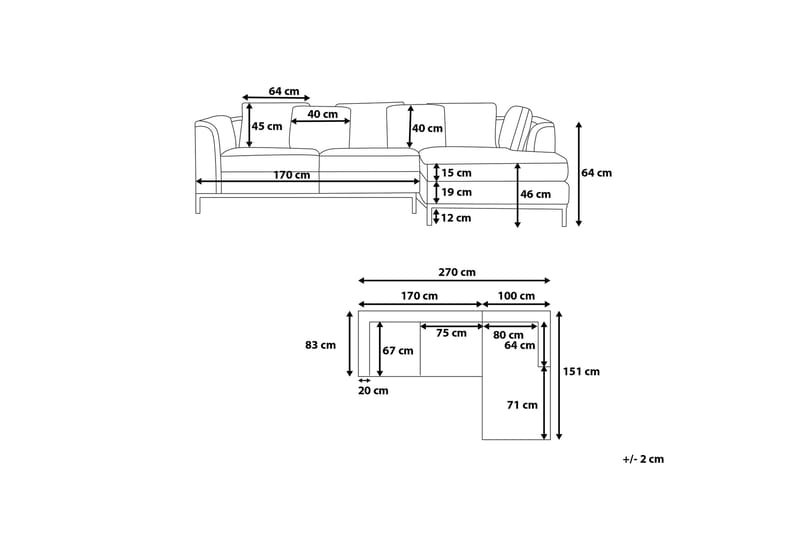 Kulmasohva Sharmon Vasen - Beige - Huonekalut - Sohva - Divaanisohva
