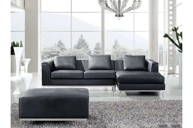 Kulmasohva Sharmon Vasen, Musta/Nahka