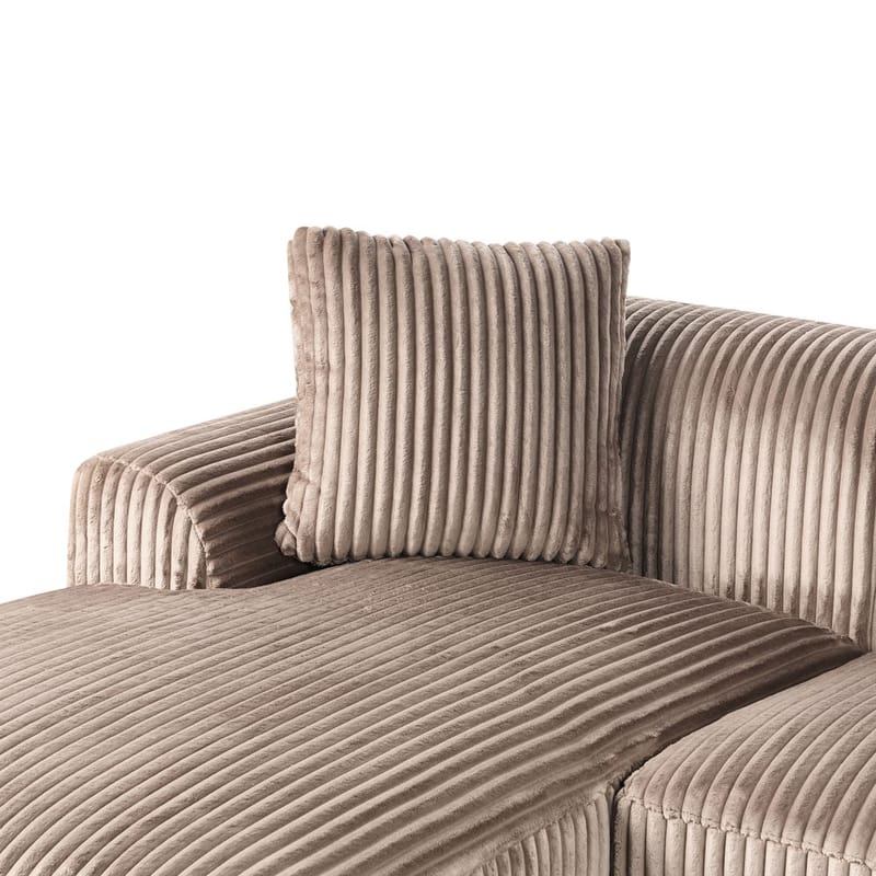 Kulmasohva Stenum - Vaaleanruskea, messinki/Oikeakätinen - Huonekalut - Sohva - Kulmasohva - Howard-kulmasohva