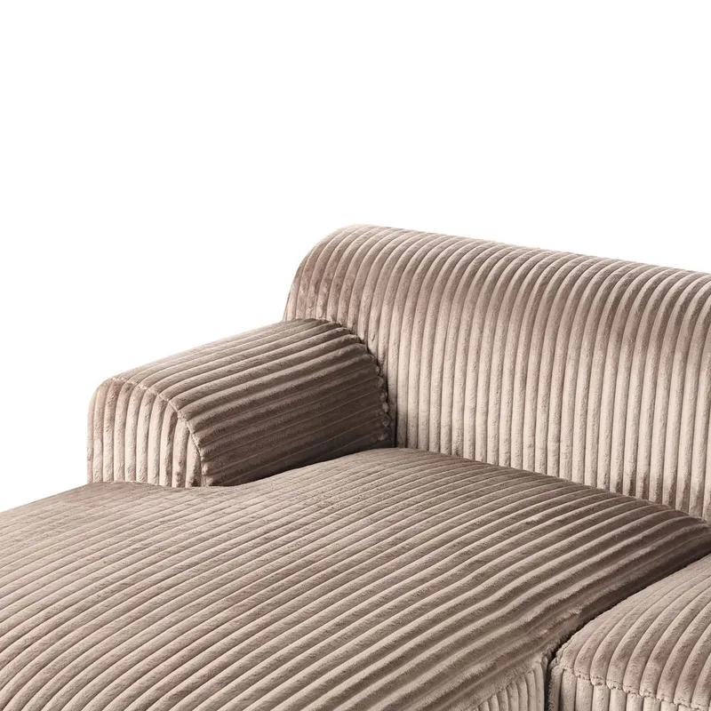 Kulmasohva Stenum - Vaaleanruskea, messinki/Oikeakätinen - Huonekalut - Sohva - Kulmasohva