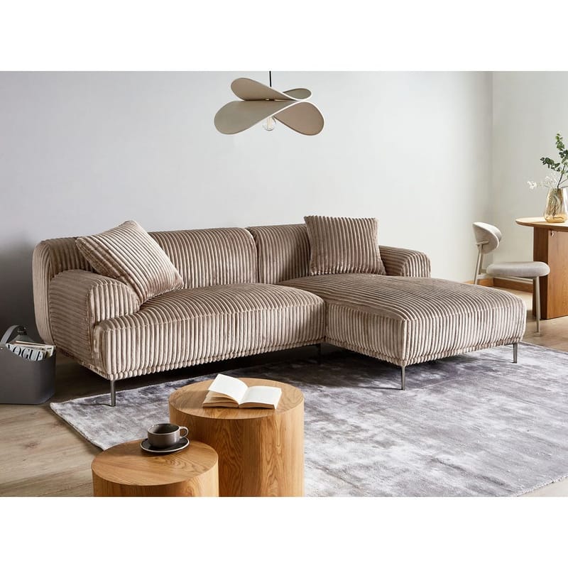 Kulmasohva Stenum - Vaaleanruskea, messinki/Vasenkätinen - Huonekalut - Sohva - Kulmasohva - Howard-kulmasohva