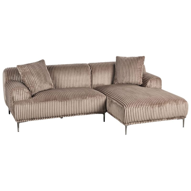 Kulmasohva Stenum - Vaaleanruskea, messinki/Vasenkätinen - Huonekalut - Sohva - Kulmasohva - Howard-kulmasohva