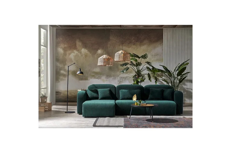 Kyrel Sohva med Divan 4-sits, Vihreä