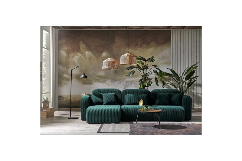 Kyrel Sohva med Divan 4-sits, Vihreä