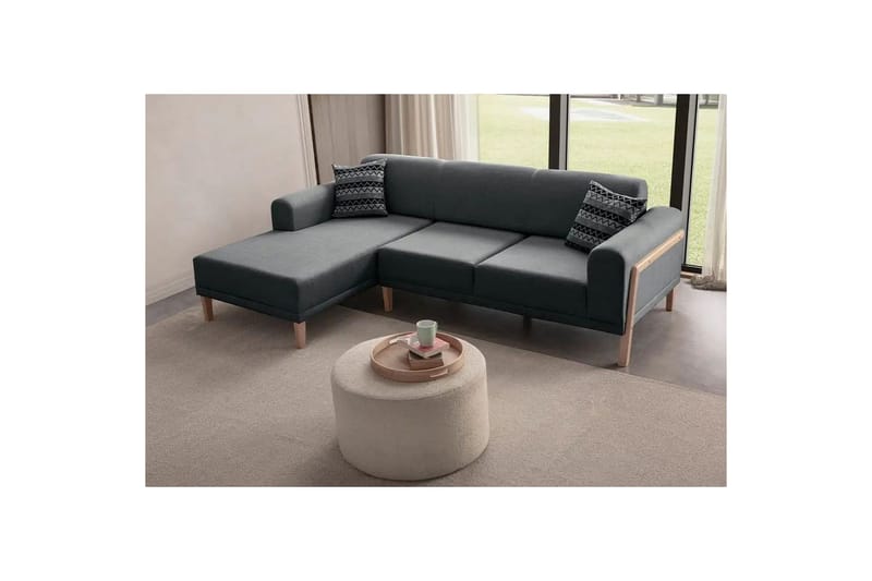 Latrona Sohva divaanilla 3-istuttava - Antrasiitti - Huonekalut - Sohva - Divaanisohva - 3 istuttava sohva divaanilla