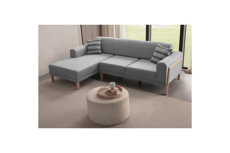 Latrona Sohva divaanilla 3-istuttava - Harmaa - Huonekalut - Sohva - Divaanisohva - 3 istuttava sohva divaanilla