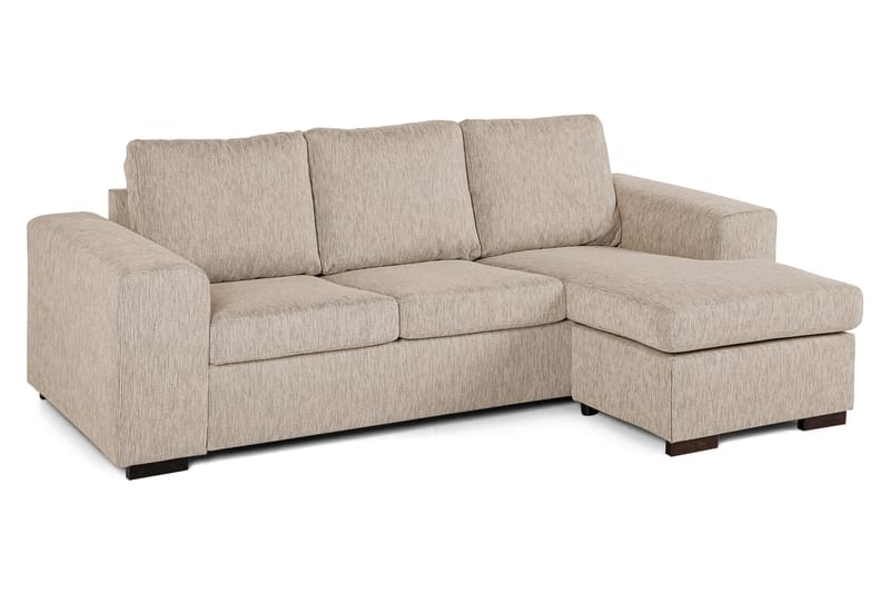 Link 3-istuttava Käännettävä L-muotoinen Divaanisohva Kankaalla - Beige - Huonekalut - Sohva - Divaanisohva - 3 istuttava sohva divaanilla