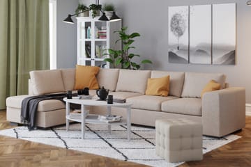 Link 4-istuttava Vasenkätinen L-muotoinen Divaanisohva Kankaasta - Beige - Huonekalut - Sohva - Divaanisohva